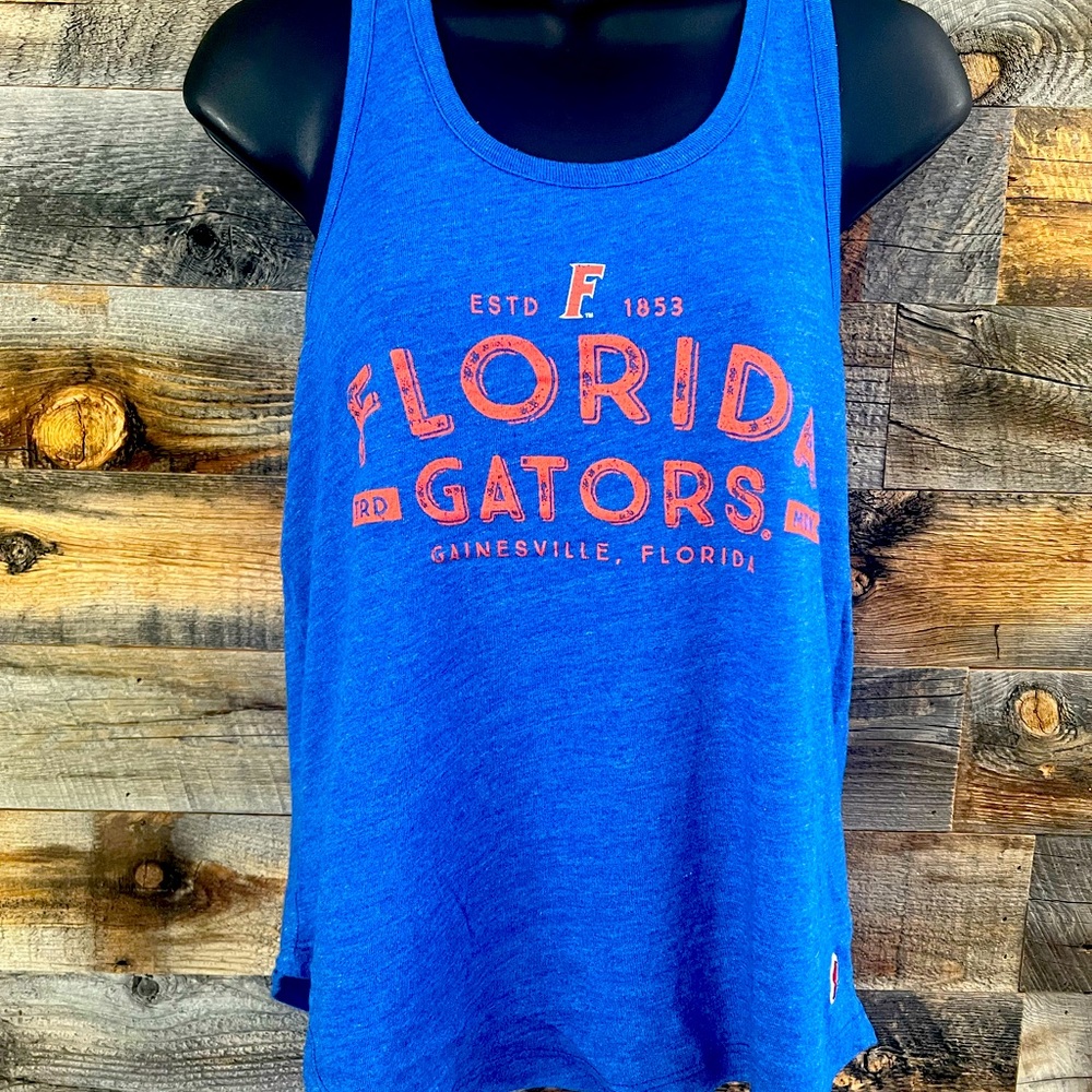 Florida Gators Women's Scoop Neck Racerback Tank Top, Heather Royal/Orange